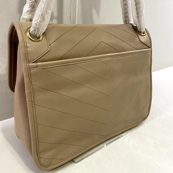 NWT SAINT LAURENT Monogram Medium Niki Shoulder Bag Dark Beige - Picture 5 of 16